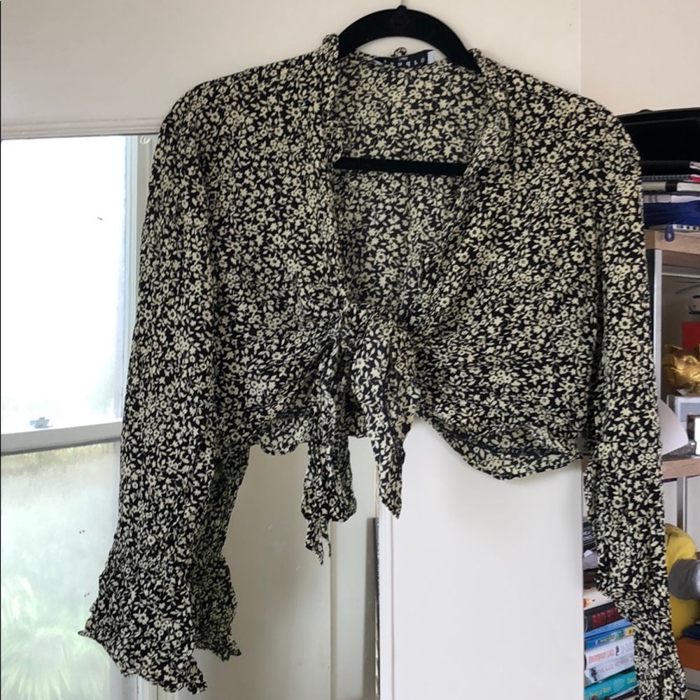 Sandro tie front crop top